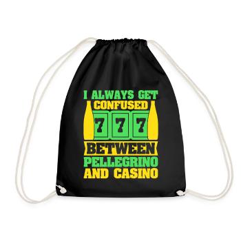 Gambling Fan Confused Between Pellegrino & Casino - Turnbeutel - Schwarz - Vorne