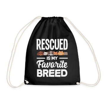 Foster Family Adopt Animal Rescue My - Drawstring Bag - black - Front