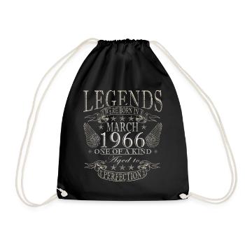 Né en mars 1966, édition 1966, millésime mars - Sac de sport léger - noir - Devant