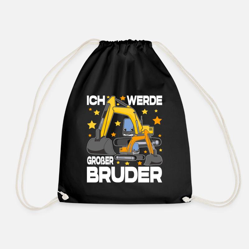 Ich werde Großer Bruder 2025 Kinder Nachwuchs - Turnbeutel - Schwarz