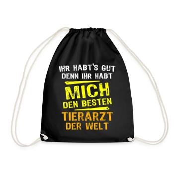 Vet Gift - Drawstring Bag - black - Front