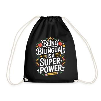 Foreign Language Sayings Funny Foreign Language Gift - Drawstring Bag - black - Front