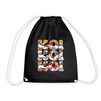 Koi Koi Koi Koi Koi Fish Koi Carp - Drawstring Bag - black - Front