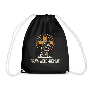 Croix de soudeur répété prie - Sac de sport léger - noir - Devant