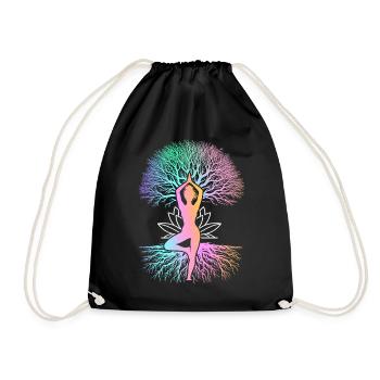 Yoga Meditation Training Yoga Lover Yoga Class - Drawstring Bag - black - Front