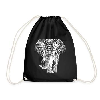 Elephant Trunk Africa Safari Wilderness Elephant - Drawstring Bag - black - Front