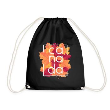 Canada Autumn Maple Leaves Design - Drawstring Bag - black - Front