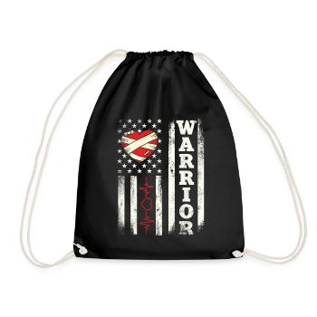 Warrior Heart Attack Survivor Recovery - Drawstring Bag - black - Front