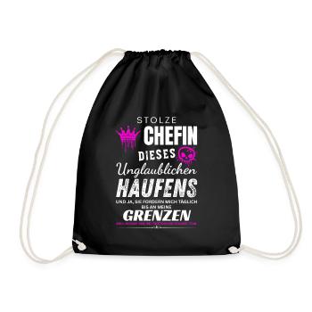 Stolze Chefin unglaublich Haufen Chefin Geschenke - Drawstring Bag - black - Front