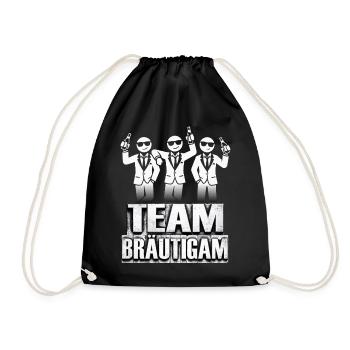 Team Bräutigam T-Shirt JGA Männer Polterabend - Turnbeutel - Schwarz - Vorne