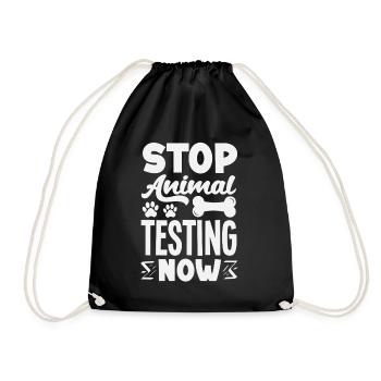 Stop animal testing - Foster Adopt Shelter now - Drawstring Bag - black - Front