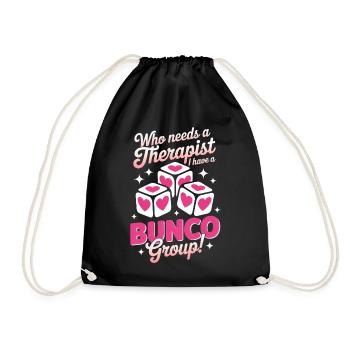 Bunco Sayings Dice Game Funny Bunco Gift - Drawstring Bag - black - Front