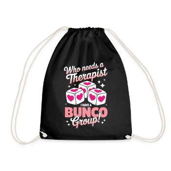 Bunco Sayings Dice Game Funny Bunco Gift - Drawstring Bag - black - Front