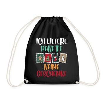 Christmas DELIVER PACKAGES, NOT GIFTS - Drawstring Bag - black - Front