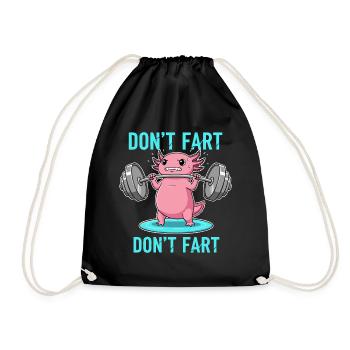 Fun Axolotl Gym Workout - Drawstring Bag - black - Front