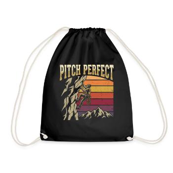 Pitch Perfect Klettern Bergsteigen Retro - Turnbeutel - Schwarz - Vorne