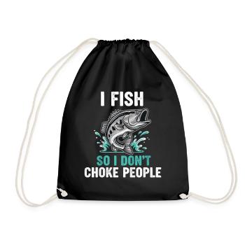 Je pêche pour ne pas étouffer les gens en pêchant - Sac de sport léger - noir - Devant