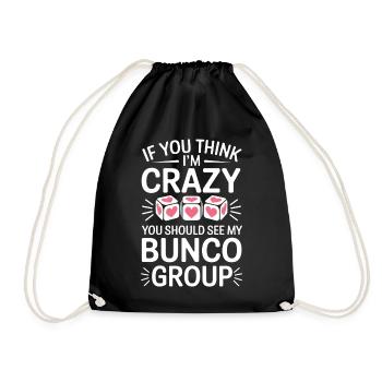 Bunco Sayings Dice Game Funny Bunco Gift - Drawstring Bag - black - Front