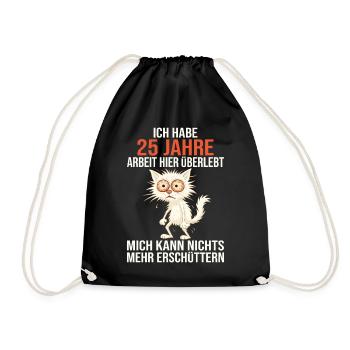25th Company Anniversary Service Anniversary Work - Drawstring Bag - black - Front