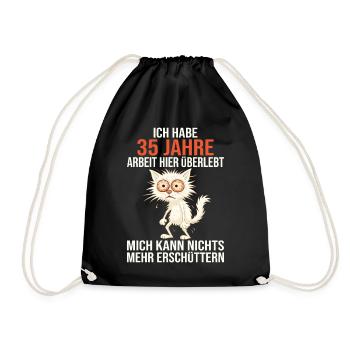 35th Anniversary of the Company Service Anniversary of Work - Drawstring Bag - black - Front