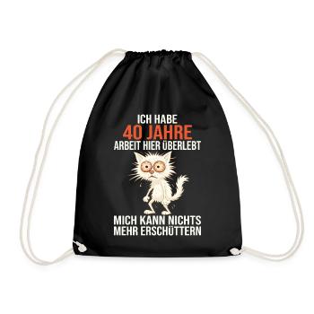 40th Company Anniversary Service Anniversary Work - Drawstring Bag - black - Front