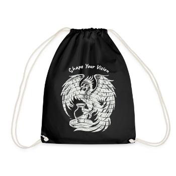 Phoenix Rising – Pure White - Drawstring Bag - black - Front
