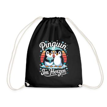 Pingouin dans le cœur doux de pingouin amour pour le pingouin - Sac de sport léger - noir - Devant