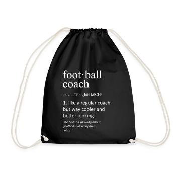 Funny Football Coach Definition Noun Slogan - Drawstring Bag - black - Front
