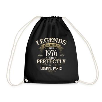 51e anniversaire cadeau de mari millésime mars 1976 - Sac de sport léger - noir - Devant