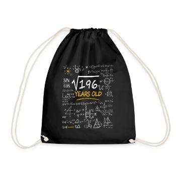 14 Years Birthday Math Formulas Funny - Drawstring Bag - black - Front