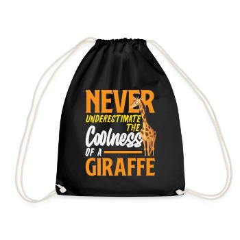 Unterschätze nie die Coolness Giraffe - Turnbeutel - Schwarz - Vorne