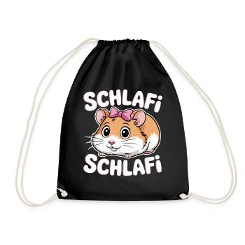 Schlafi Schlafi Hamster Design - Turnbeutel - Schwarz - Vorne
