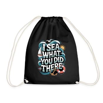 Je vois ce que tu as fait, humour maritime - Sac de sport léger - noir - Devant