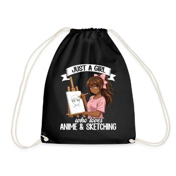 Juste une fille qui adore l’anime et dessine des otaku - Sac de sport léger - noir - Devant