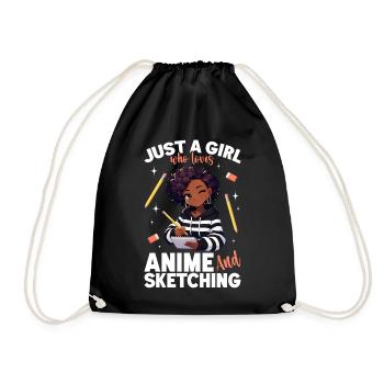 Juste une fille qui adore l’anime et dessine des otaku - Sac de sport léger - noir - Devant