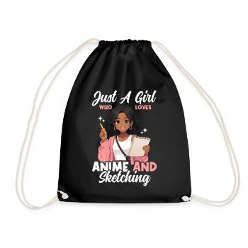 Juste une fille qui adore l’anime et dessine des otaku - Sac de sport léger - noir - Devant