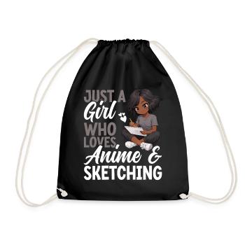 Juste une fille qui adore l’anime et dessine des otaku - Sac de sport léger - noir - Devant