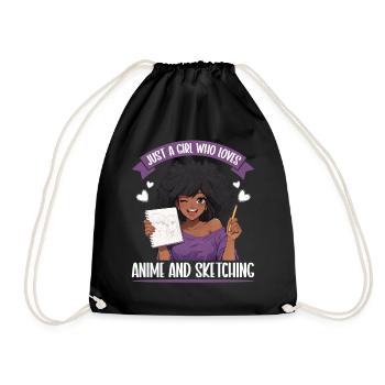 Juste une fille qui adore l’anime et dessine des otaku - Sac de sport léger - noir - Devant