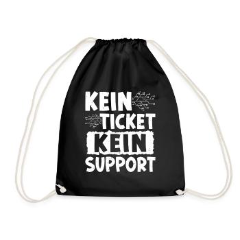 Nerd Computer NO TICKET NO PROBLEM FUNNY - Drawstring Bag - black - Front