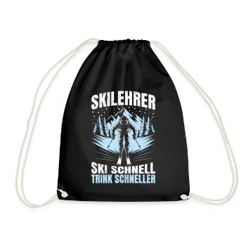 Après SKI INSTRUCTOR SKI FAST DRINK FASTER FUN - Drawstring Bag - black - Front