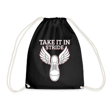 Marathon Runner Take It In Stride Running - Drawstring Bag - black - Front