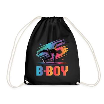B-Boy Breakdance Streetstyle Breakdancer - Drawstring Bag - black - Front