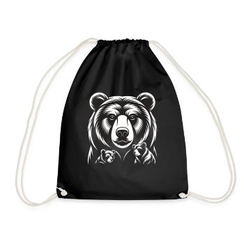 Dessin artistique minimaliste de la tête d’ours - Sac de sport léger - noir - Devant