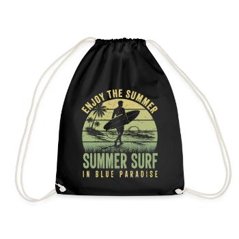 Enjoy the Summer Summer Surf In Blue Paradise - Turnbeutel - Schwarz - Vorne