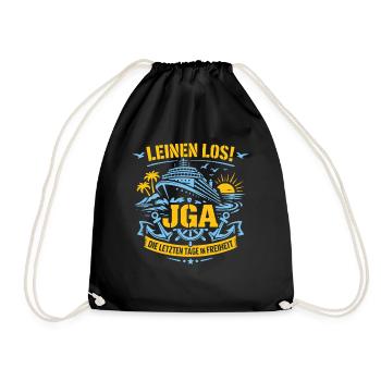 Leinen Los! JGA auf hoher See - Turnbeutel - Schwarz - Vorne