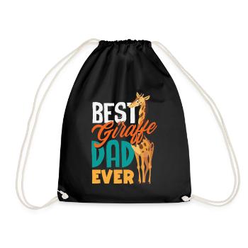 Bester Giraffen Papa Ever Vatertag - Turnbeutel - Schwarz - Vorne