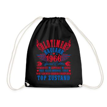 60th Birthday 60 Years Decoration 1965 Gift Funny - Drawstring Bag - black - Front