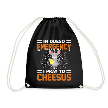 Dans Queso Emergency, je prie Cheesus Mouse Graphic - Sac de sport léger - noir - Devant