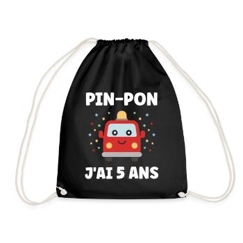 5 years - Drawstring Bag - black - Front