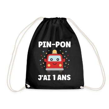 1 year - Drawstring Bag - black - Front